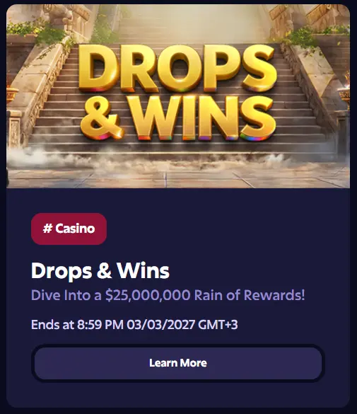 Drops & Wins Roobet Casino Bonus