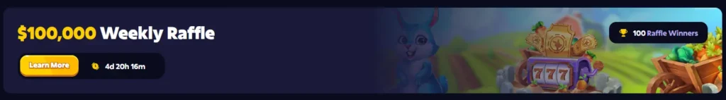 Weekly Raffle with Cash and Free Spins